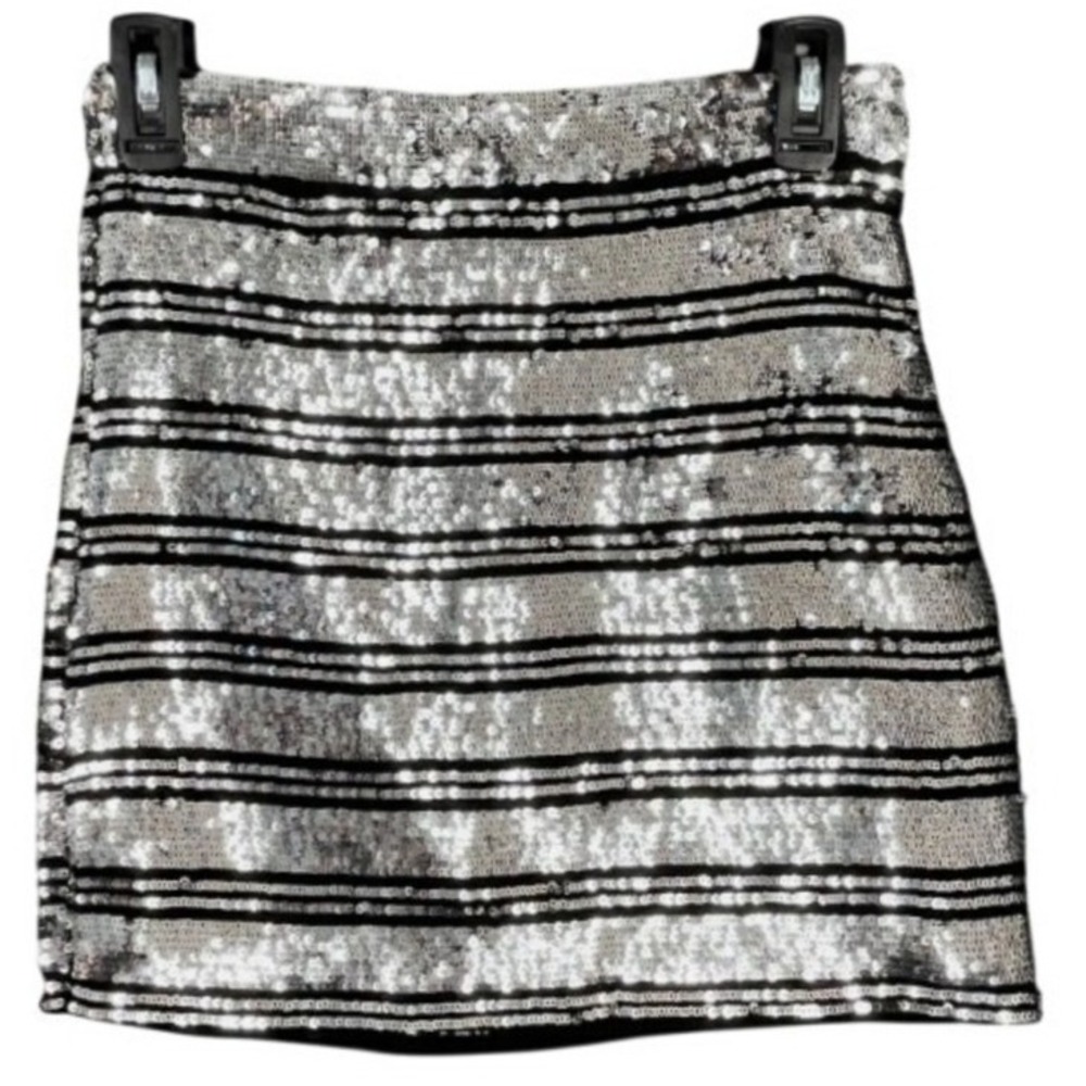 Derek Lam 10 Crosby Skirt Size 0 Mini Sequin Metallic Glam Luxe‎ Party Night Out